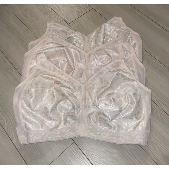 3 Playtex 4693 18 Hour Original Comfort Strap Bras WF Floral Womens 44DDD Beige - Picture 2 of 6